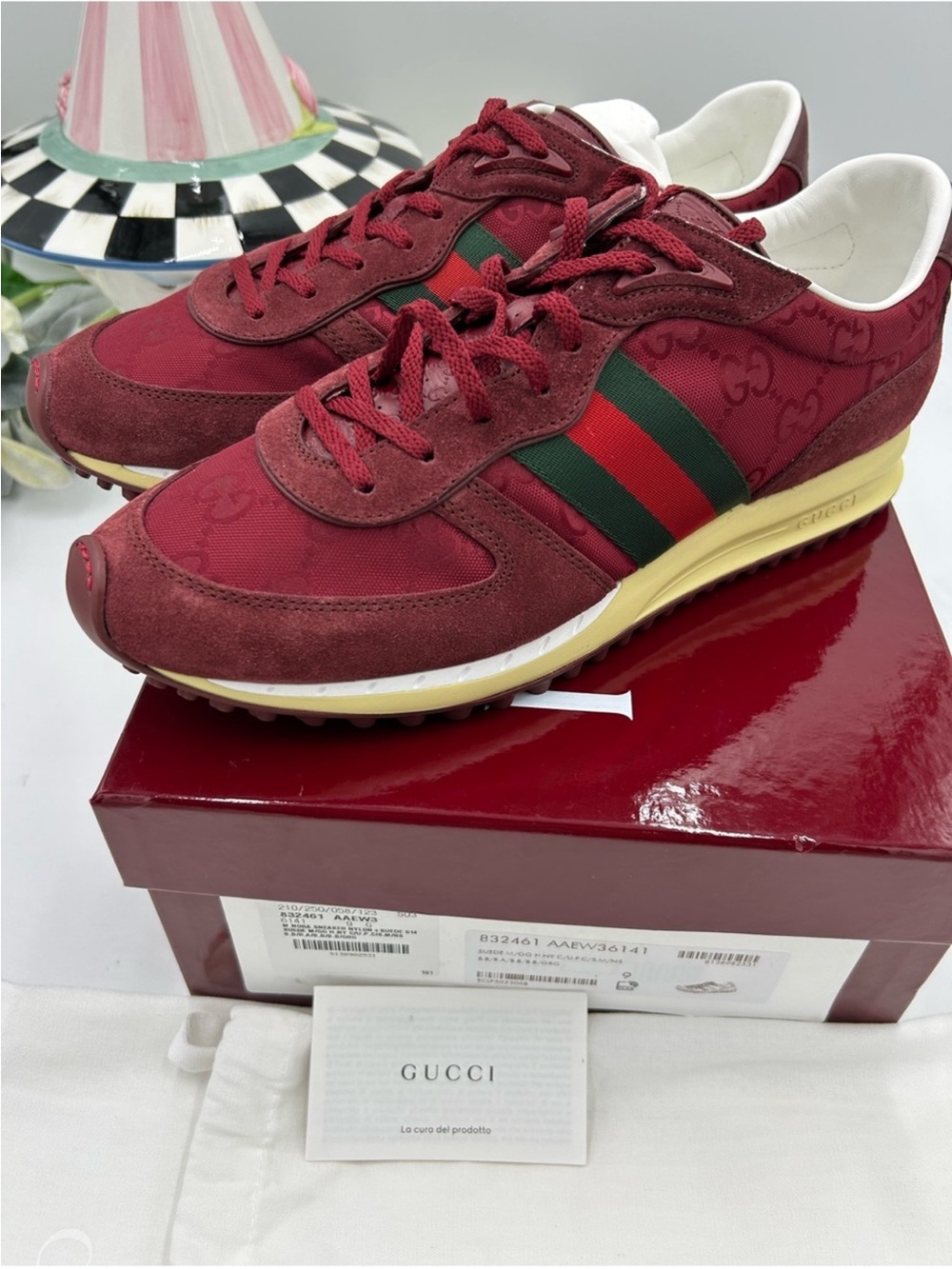 Men’s Gucci RE-motion suede Webb striped sneakers. Size 9 fits 10 US made Italy. - Picture 5 of 9